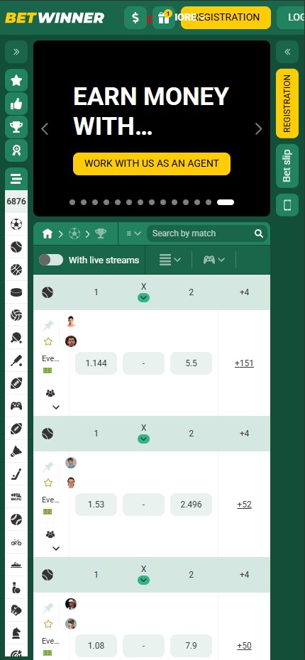 BetWinner Casino mobile home